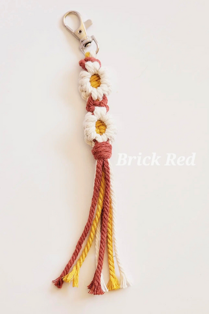 Macrame Daisy Keychain