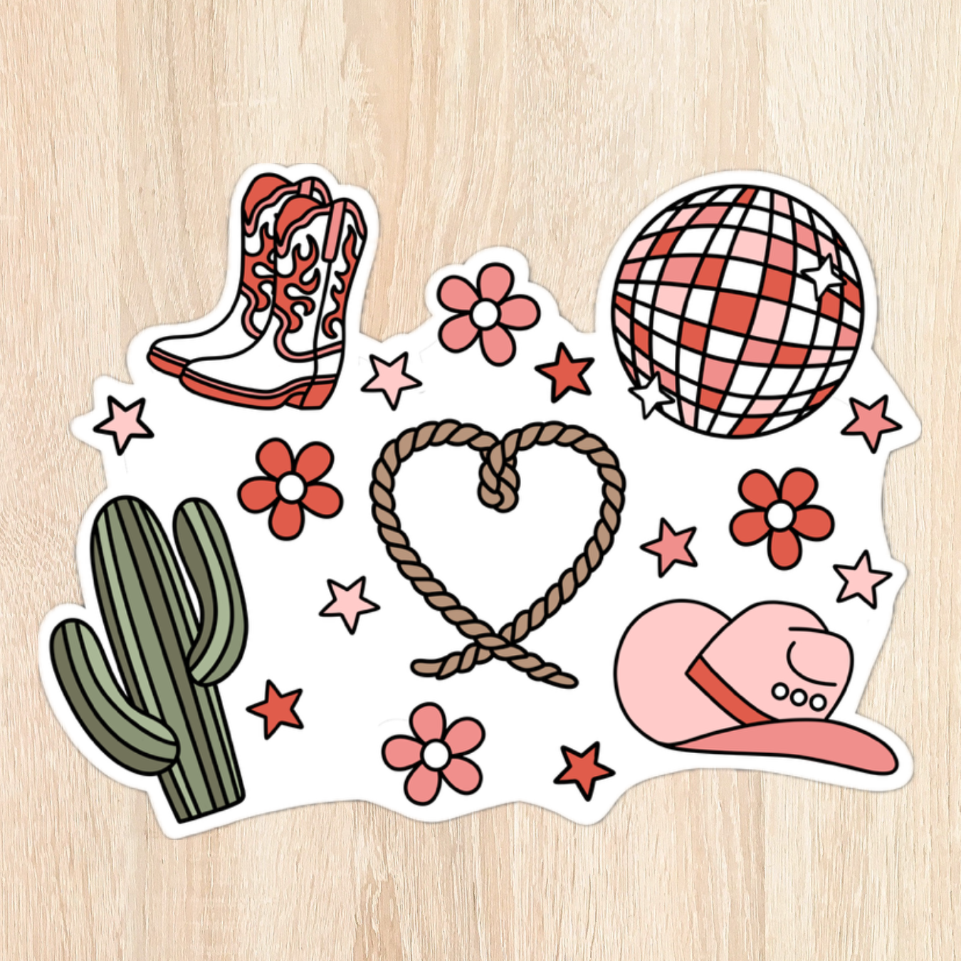 Pink Disco Cowboy Sticker