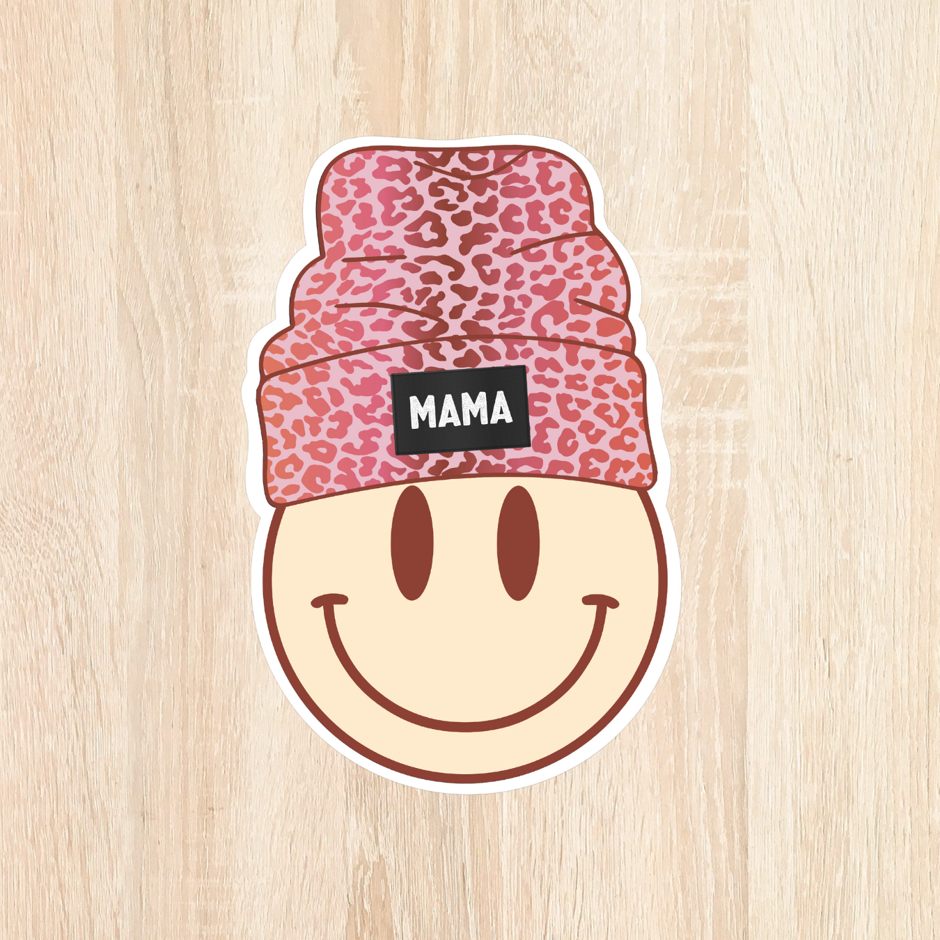 Mama Cheetah Beanie Sticker