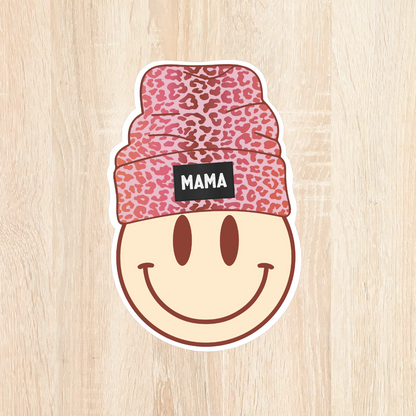 Mama Cheetah Beanie Sticker