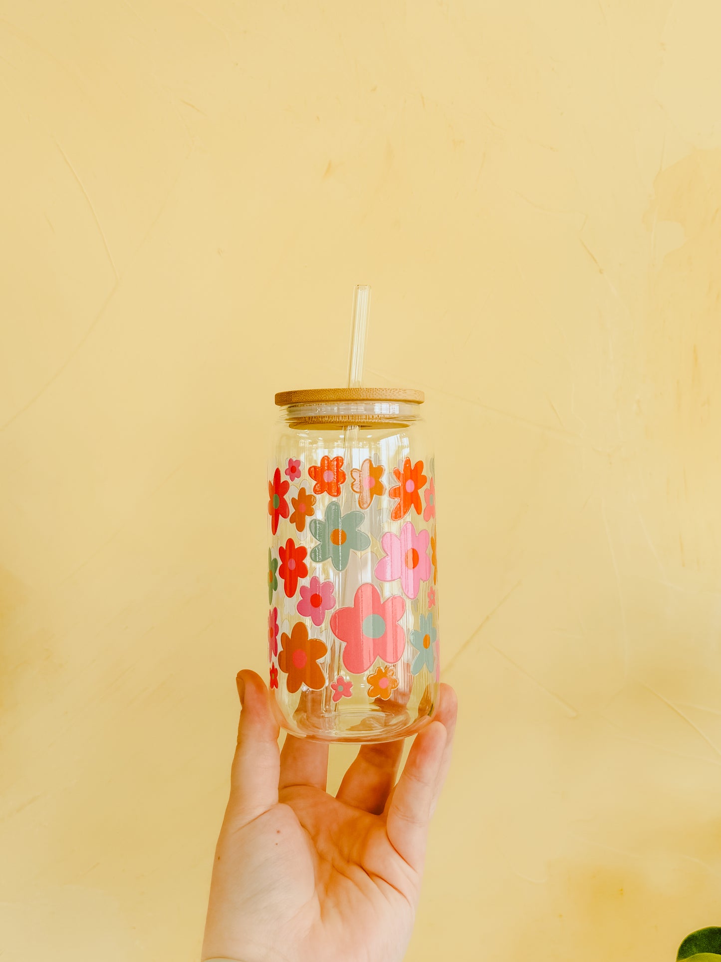 Retro Floral Glass