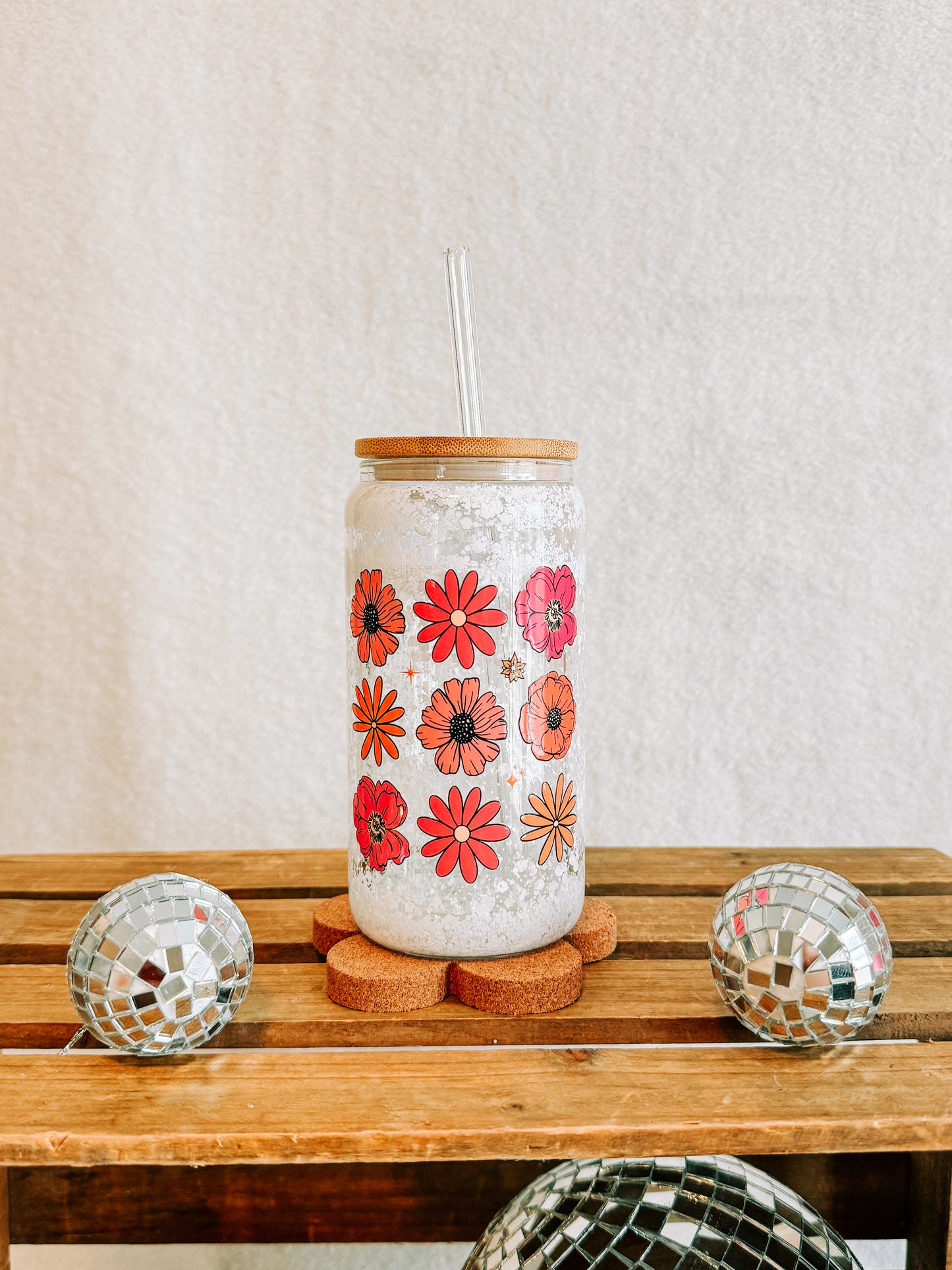 Pink Floral Snowglobe