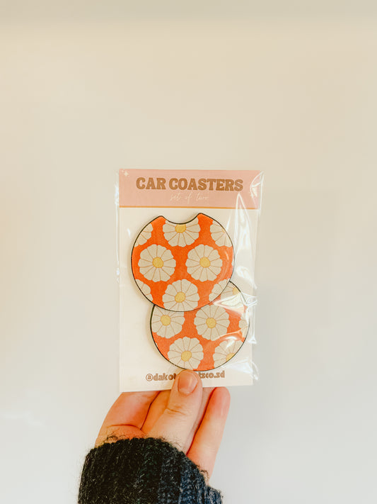 Floral Car Coasters