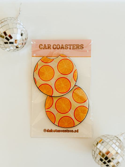 Orange Car Coasters