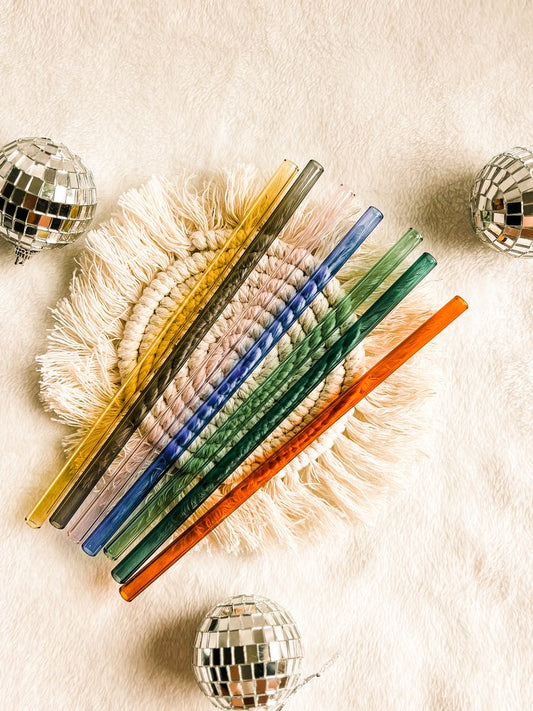 Colored Reusable Glass Straw