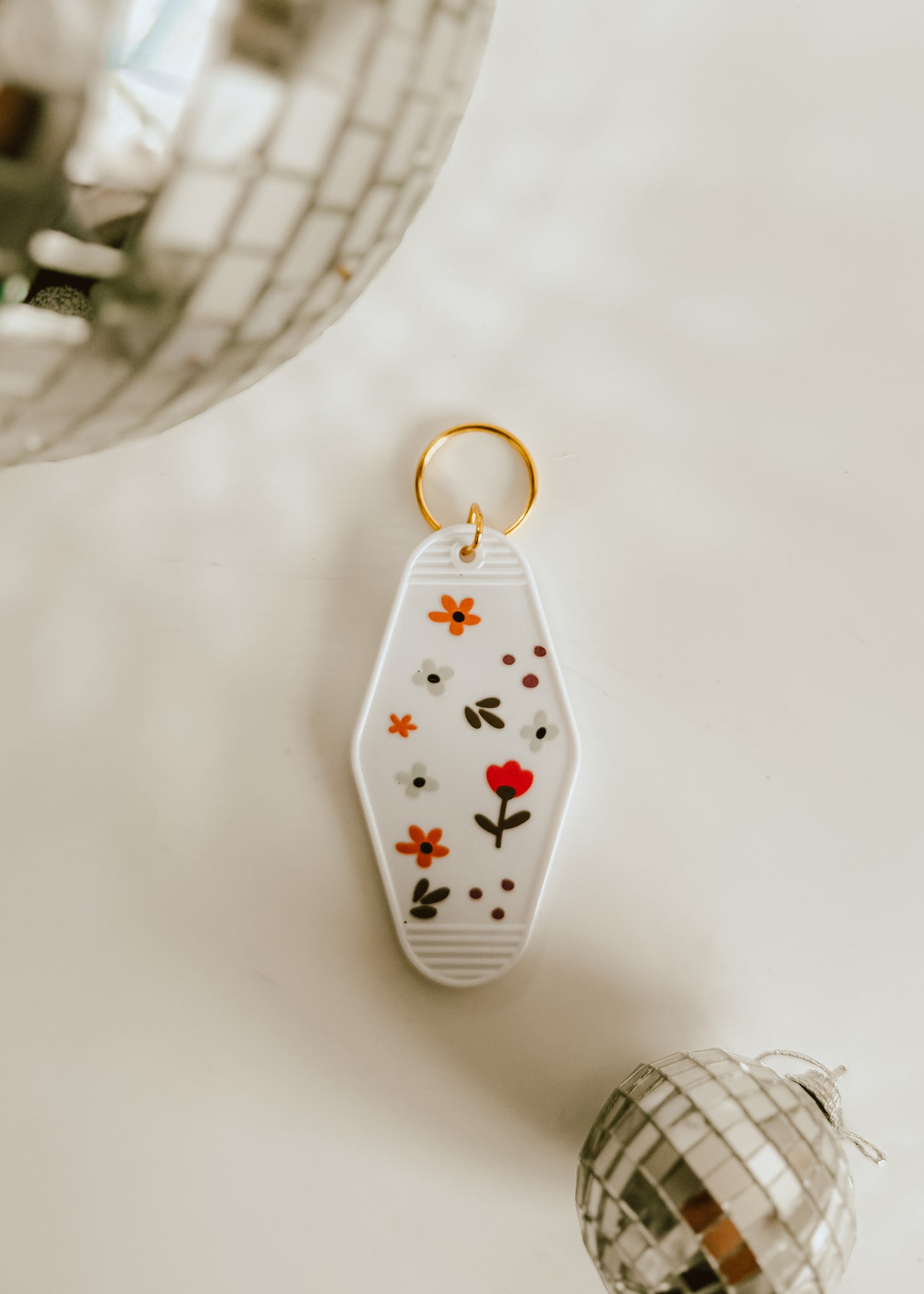 Dotty Floral Hotel Keychain